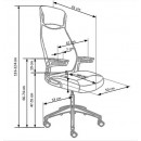 Кресло компьютерное HALMAR FRANKLIN черно-бело-серый